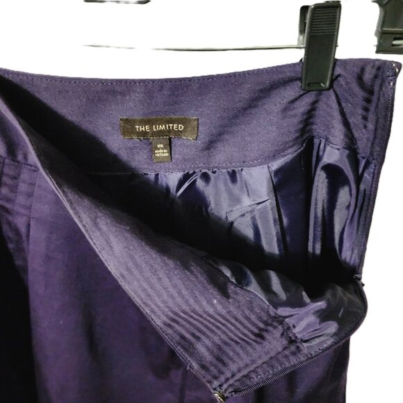 The Limited Deep Amethyst Purple Pleated A-Line Cotton Skirt Size XS - Picture 5 of 8